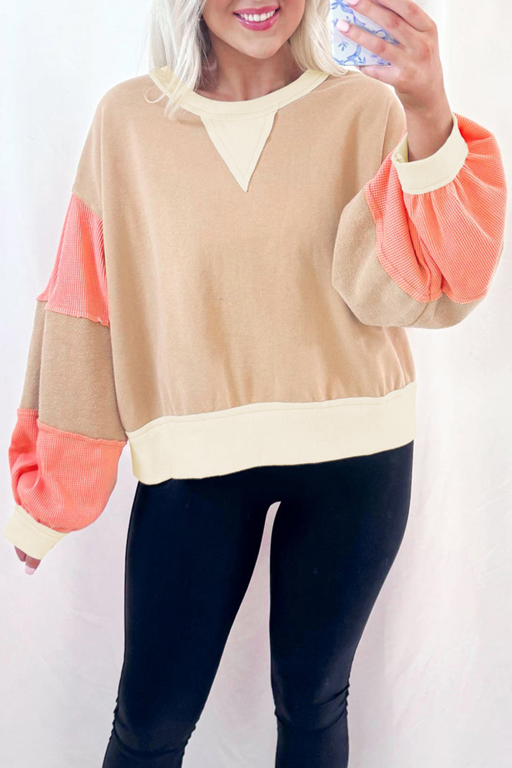 Peaches & Cream Colorblock Pullover