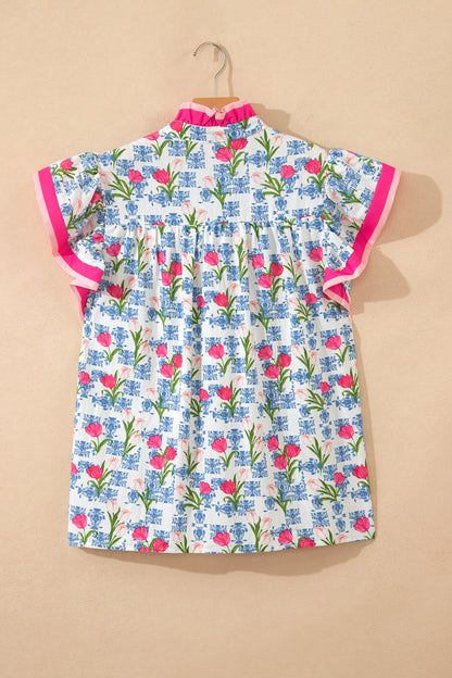 Tulip & Toile Ruffle Top