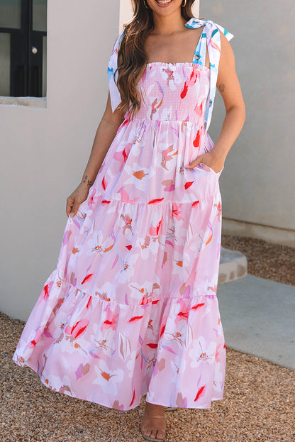 Pretty In Petals Smocked Maxi Dress