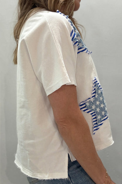 Patriotic Star Patched Mineral Washed Tee