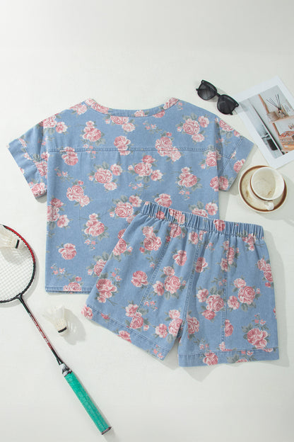 Rosie Posie Denim Two Piece Set