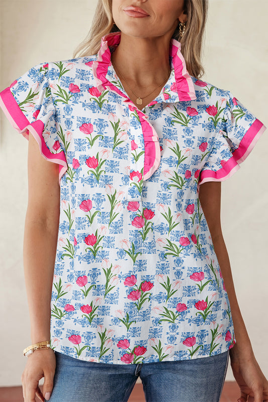 Tulip & Toile Ruffle Top