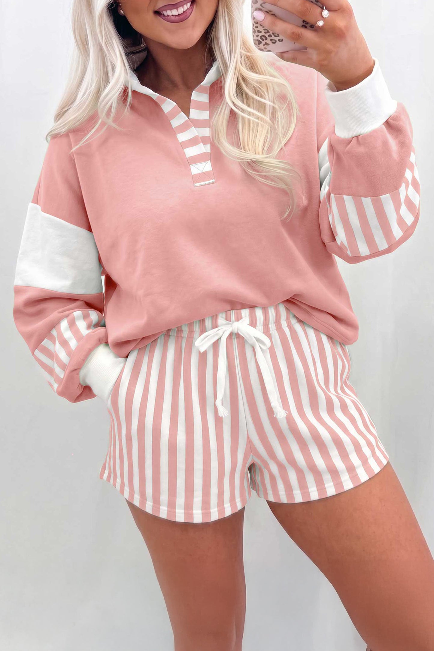 Stripe Expectations Top & Short Set