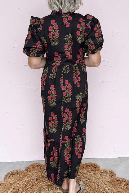 Midnight Garden Stroll Maxi Dress