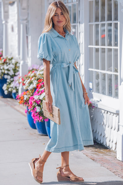 Skylight Chambray Midi Dress