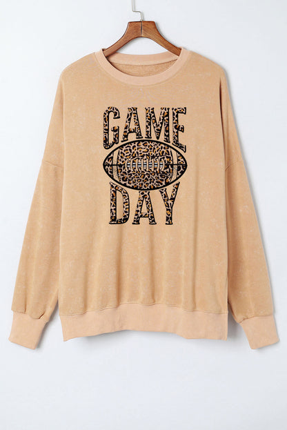 Game Day Leopard Football Sweatshirt