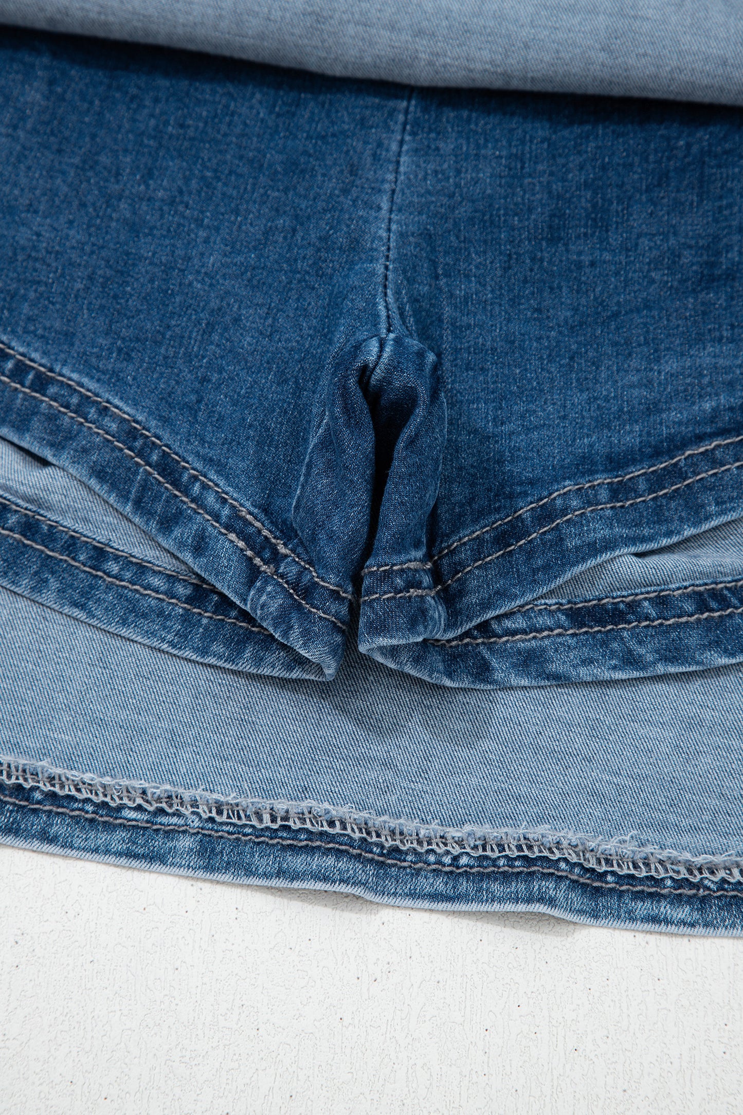 Polished With Pearls Denim Mini Skort