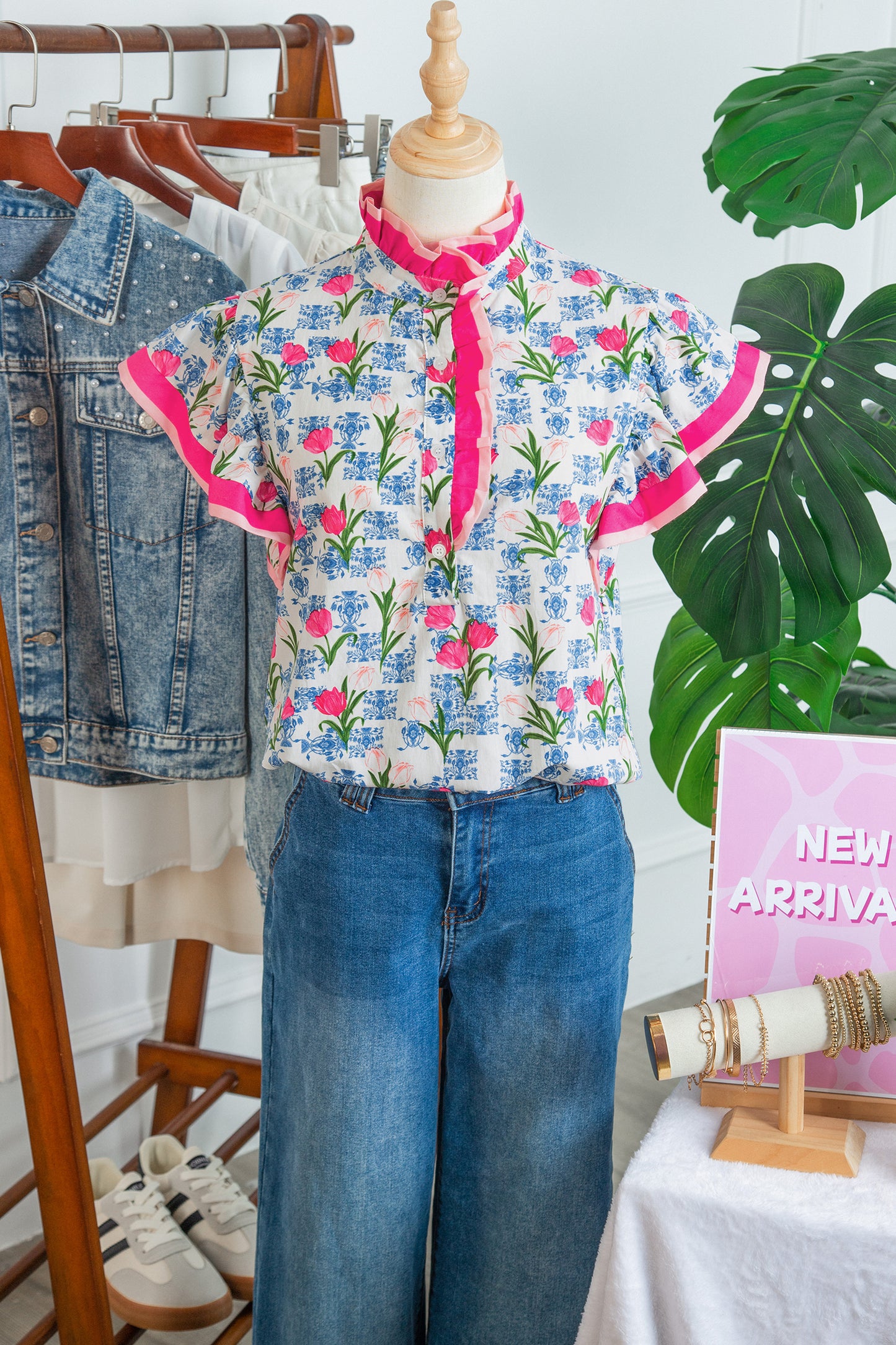 Tulip & Toile Ruffle Top