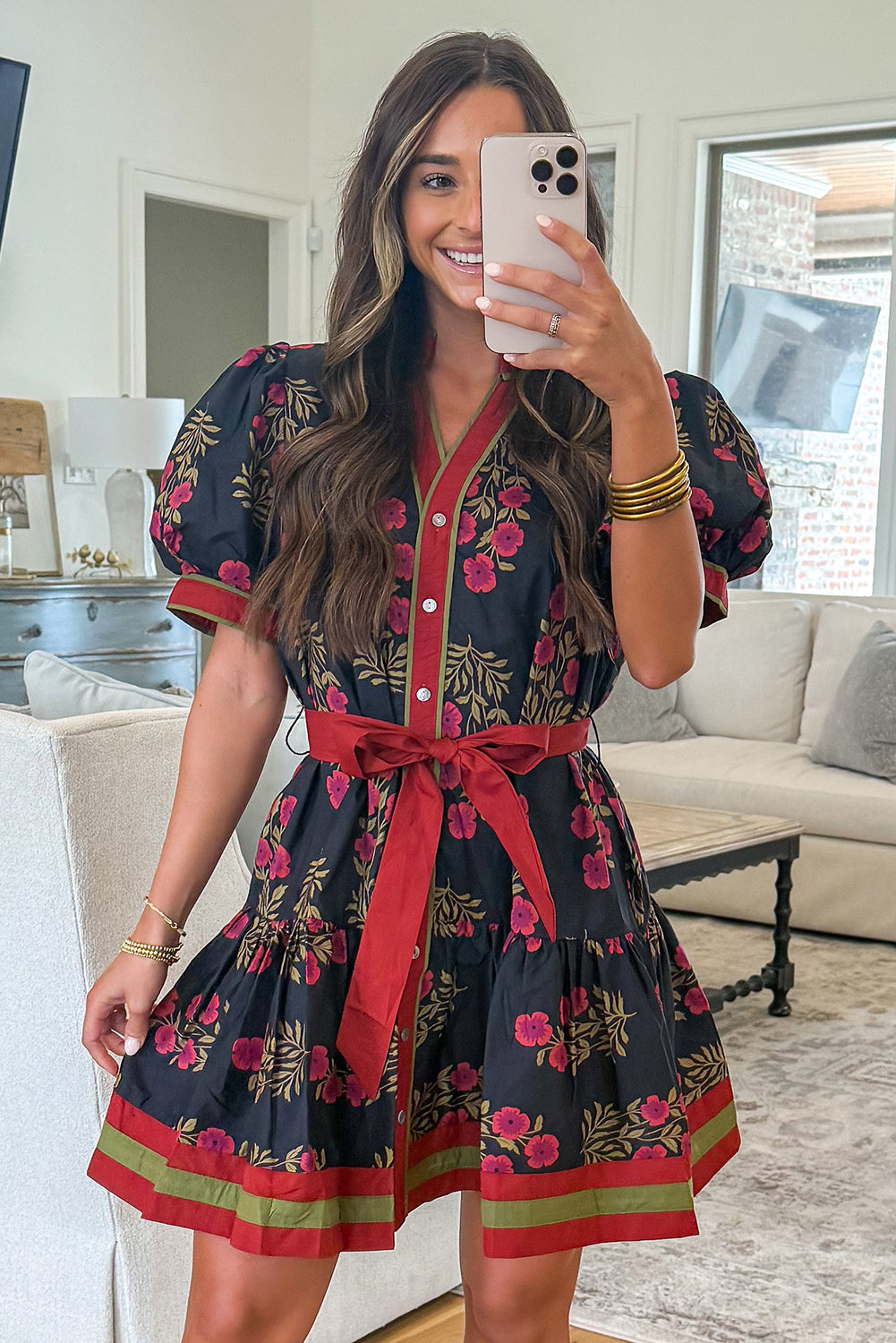 Midnight Garden Stroll Mini Dress
