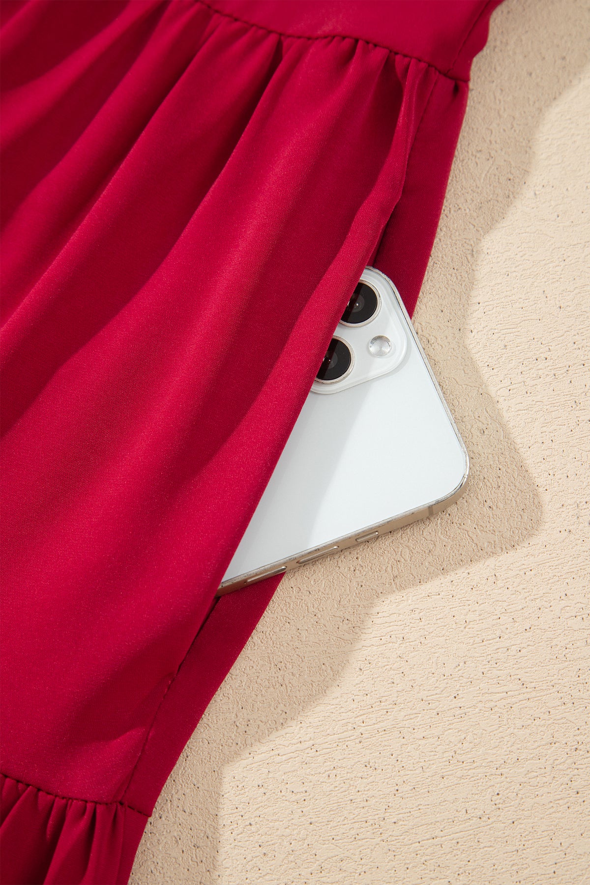 Crimson Charm Midi Dress