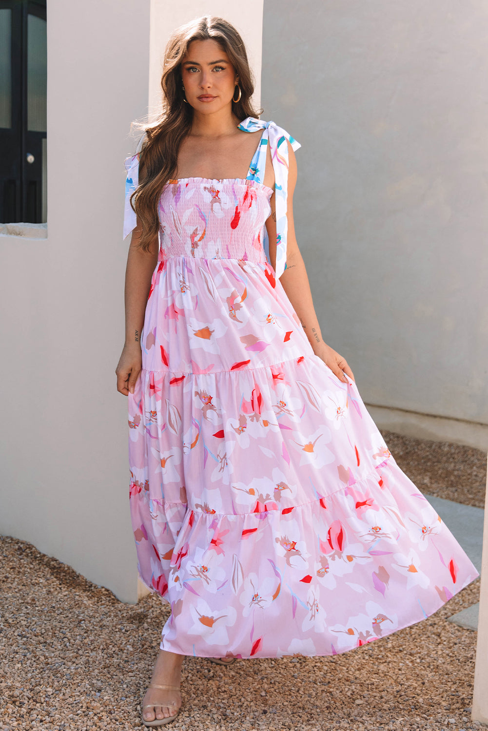 Pretty In Petals Smocked Maxi Dress