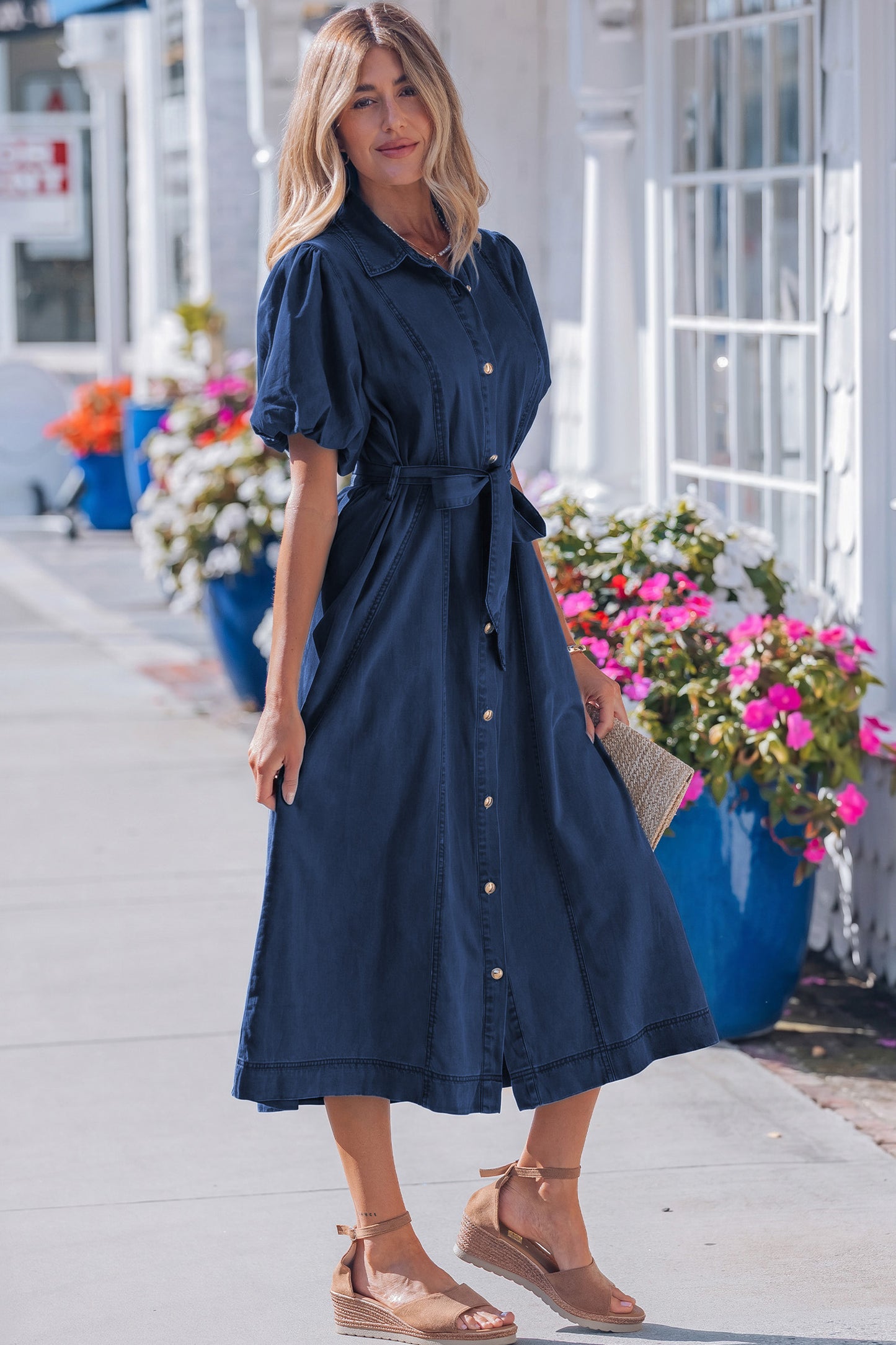 Skylight Chambray Midi Dress