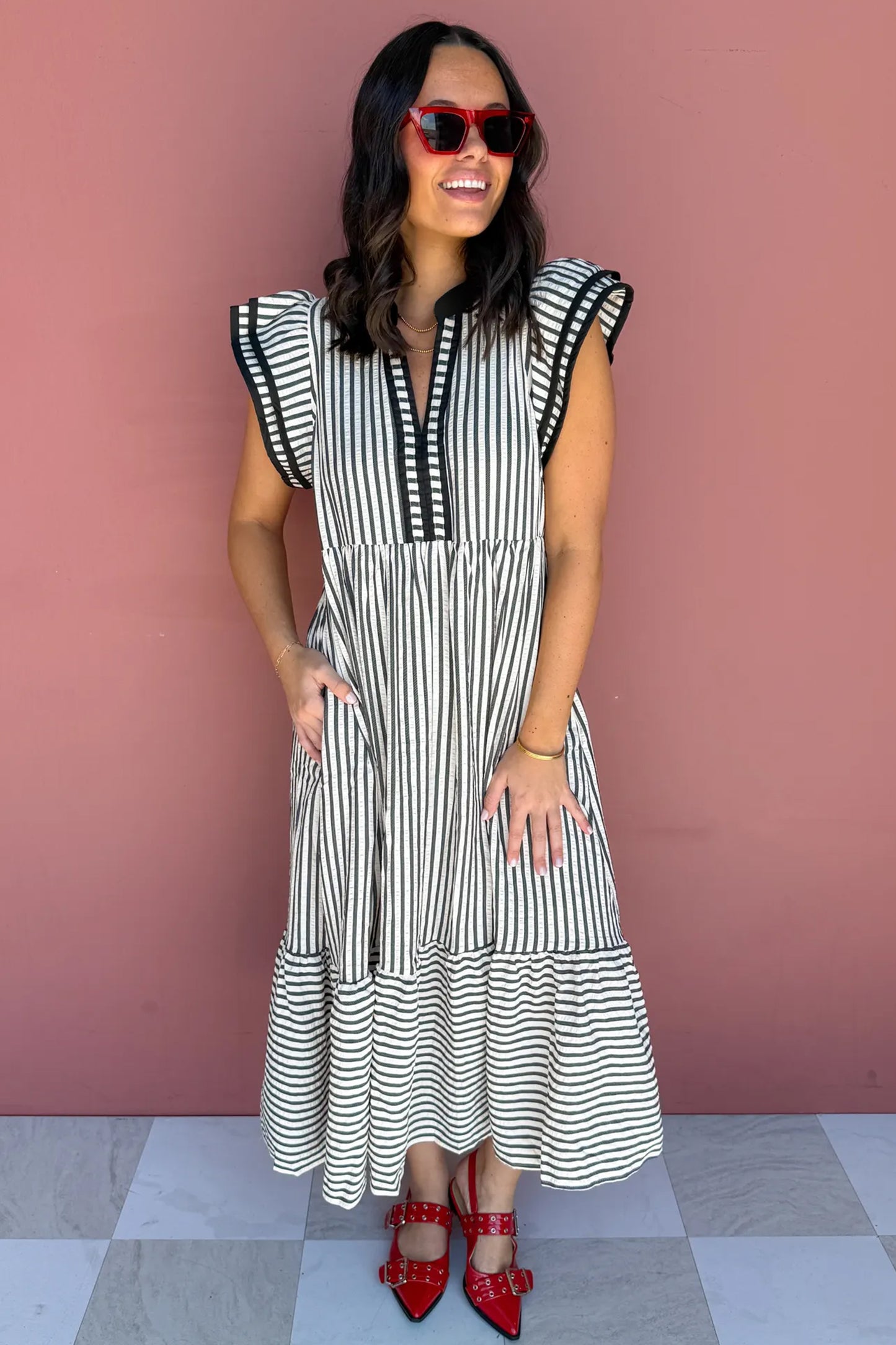 Line Leader Plus Size Maxi Dress