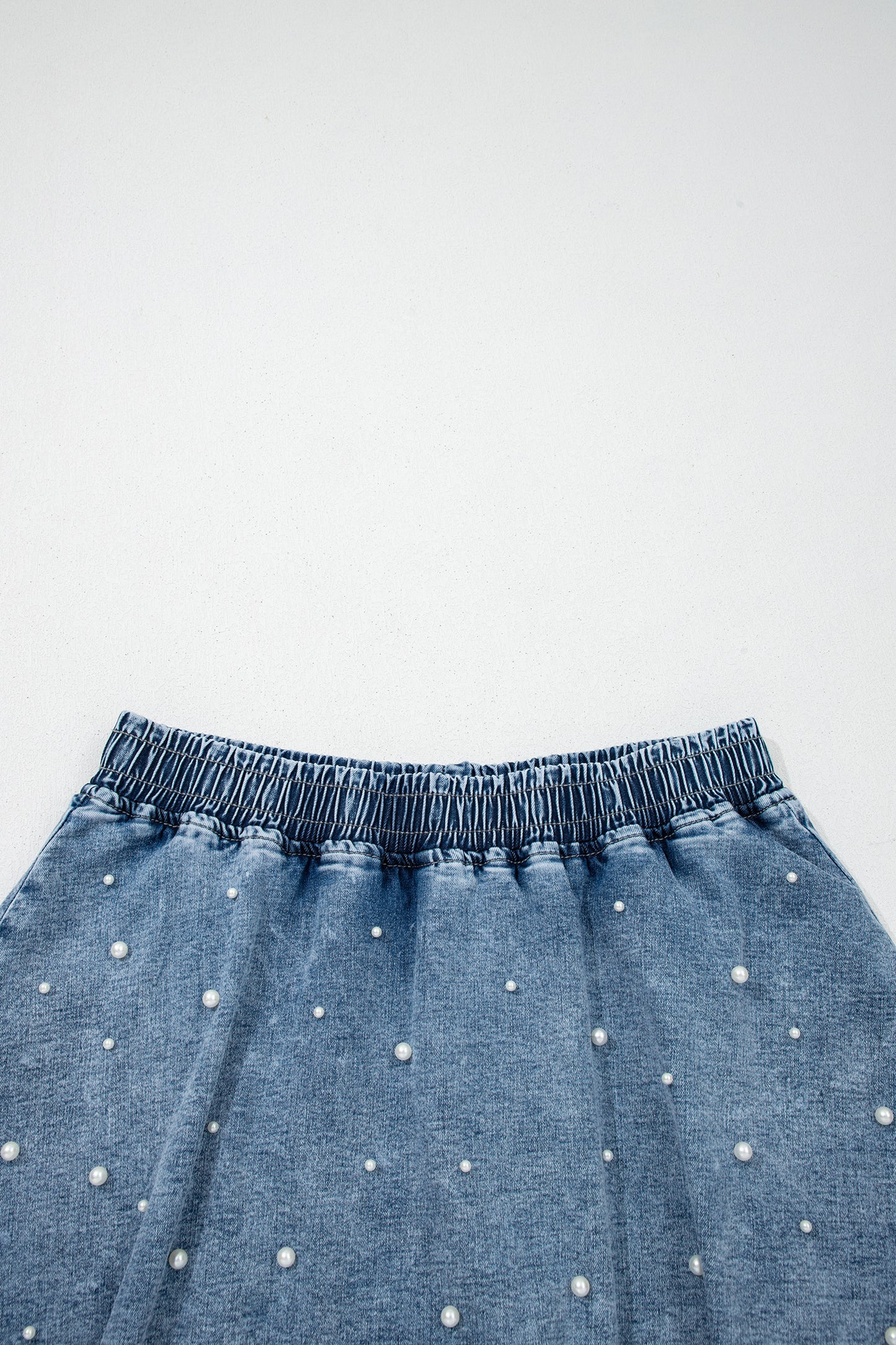Polished With Pearls Denim Mini Skort
