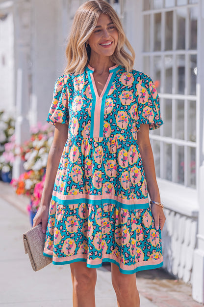 Leopard in Bloom Mini Dress