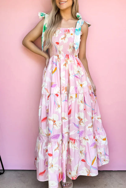 Pretty In Petals Smocked Maxi Dress