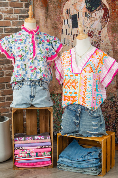 Tulip & Toile Ruffle Top