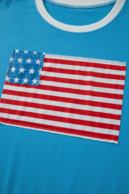 American Flag Patchwork Top