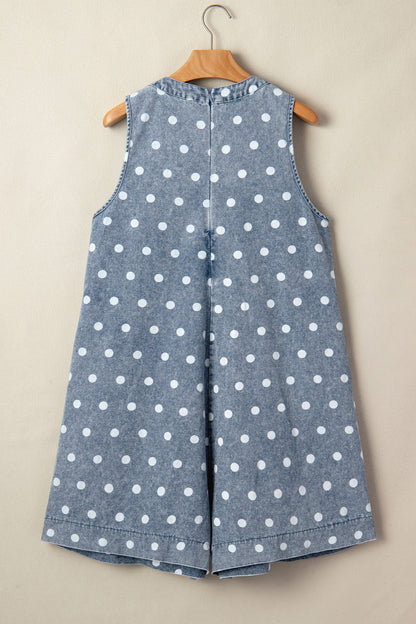 Polka Dot Daydream Denim Romper