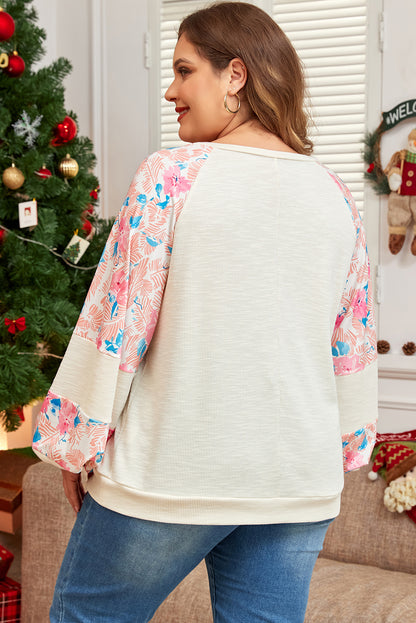 Petal & Patch Balloon Sleeve Plus Size Top