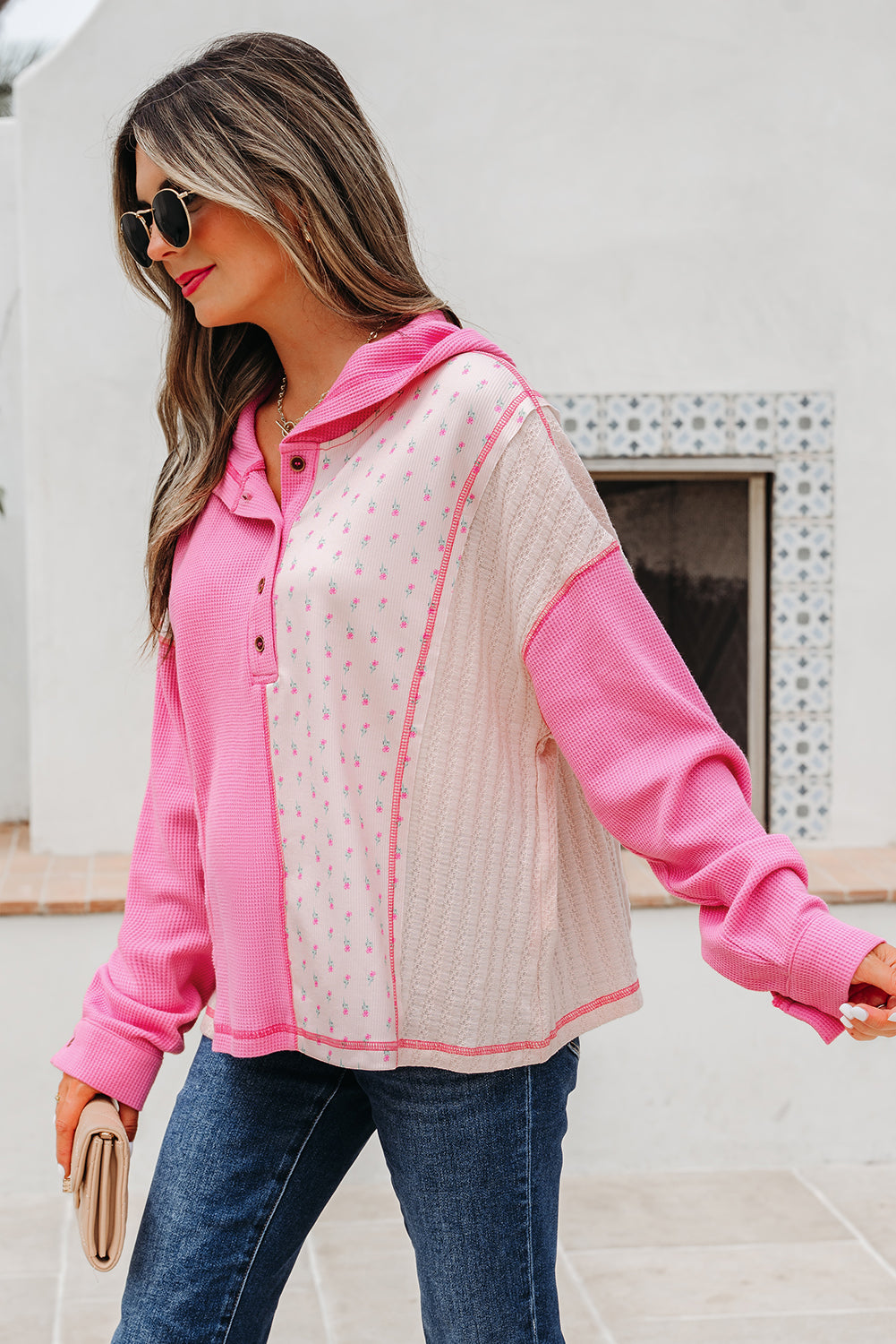The Cottage Cutie Patchwork Hoodie Top