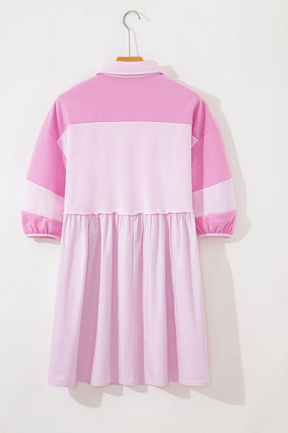 Tickled Pink Babydoll Mini Dress