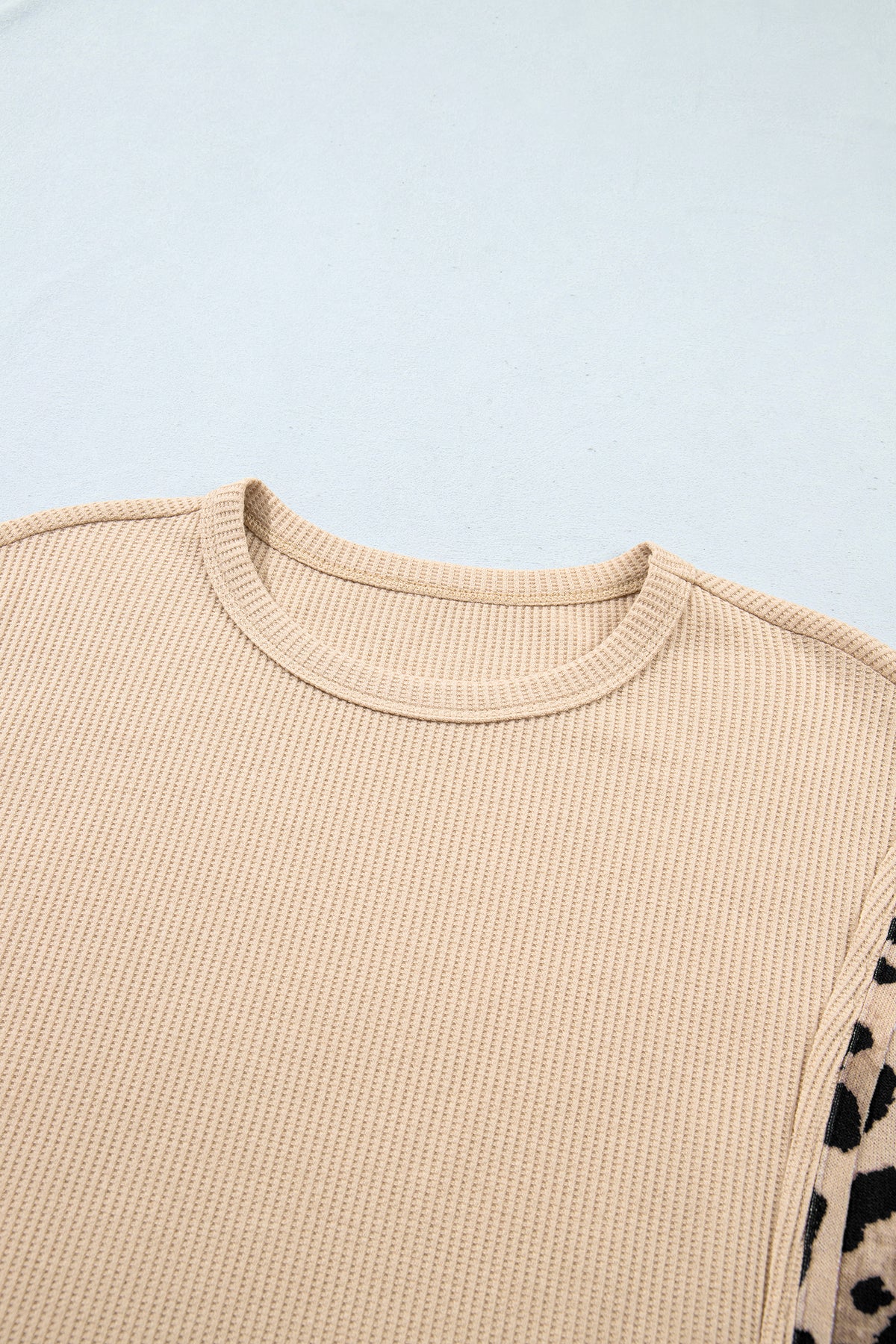Leopard Latte Waffle Knit Top