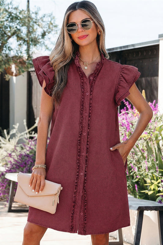 Victory Lane Denim Mini Dress