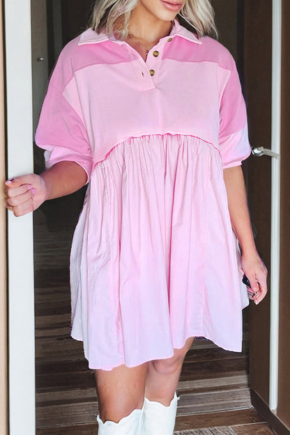 Tickled Pink Babydoll Mini Dress