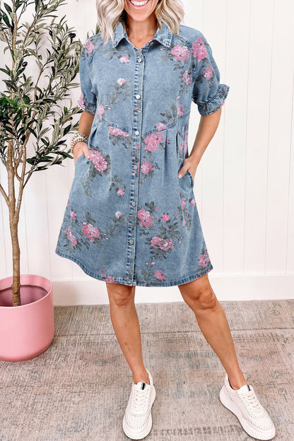 Rosie Denim Button Down Mini Dress