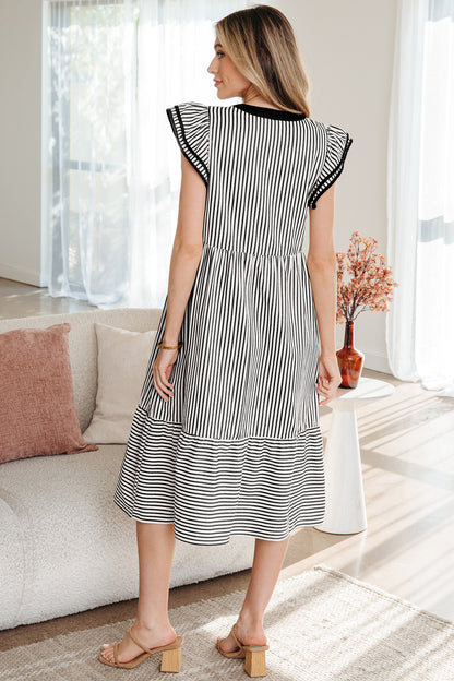 Main Street Striped Midi Dress