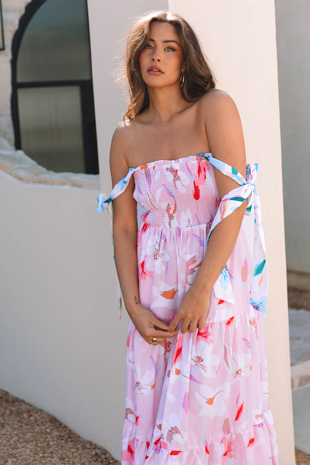 Pretty In Petals Smocked Maxi Dress