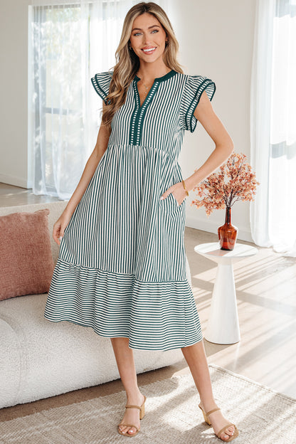 Main Street Striped Midi Dress