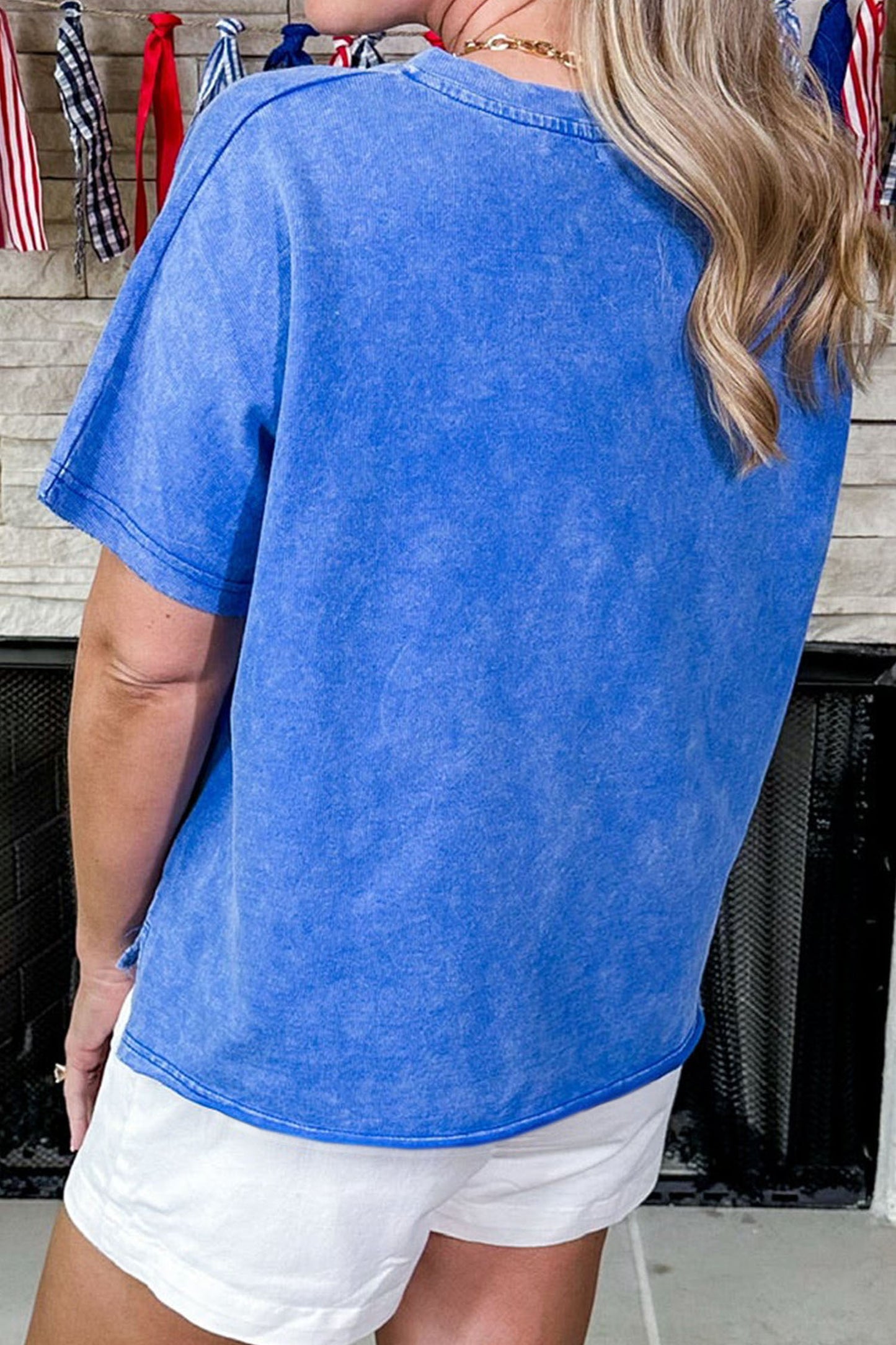 Patriotic Star Patched Mineral Washed Tee