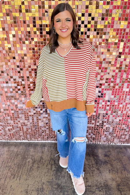 Mixed Signals Plus Size Striped Top