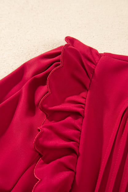 Crimson Charm Midi Dress