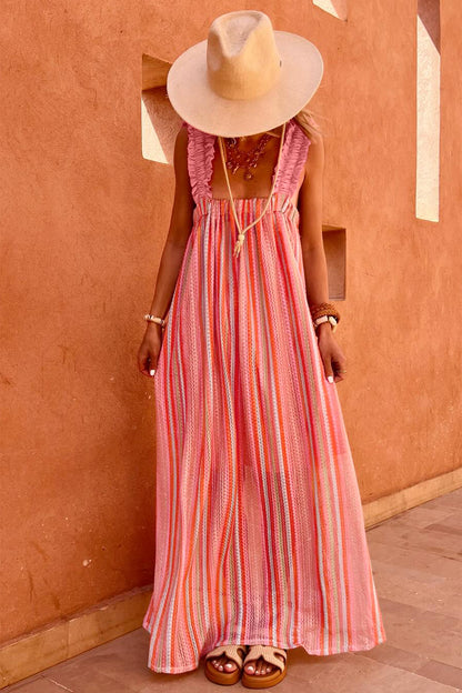 Coral Coast Striped Maxi Dress