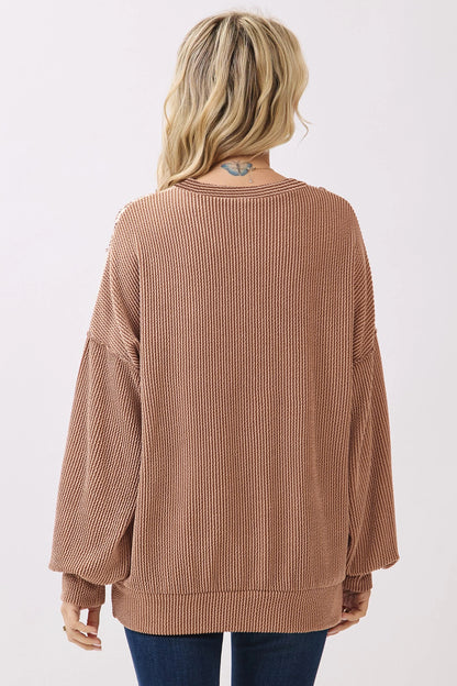 Mocha Mood Leopard Colorblock Top