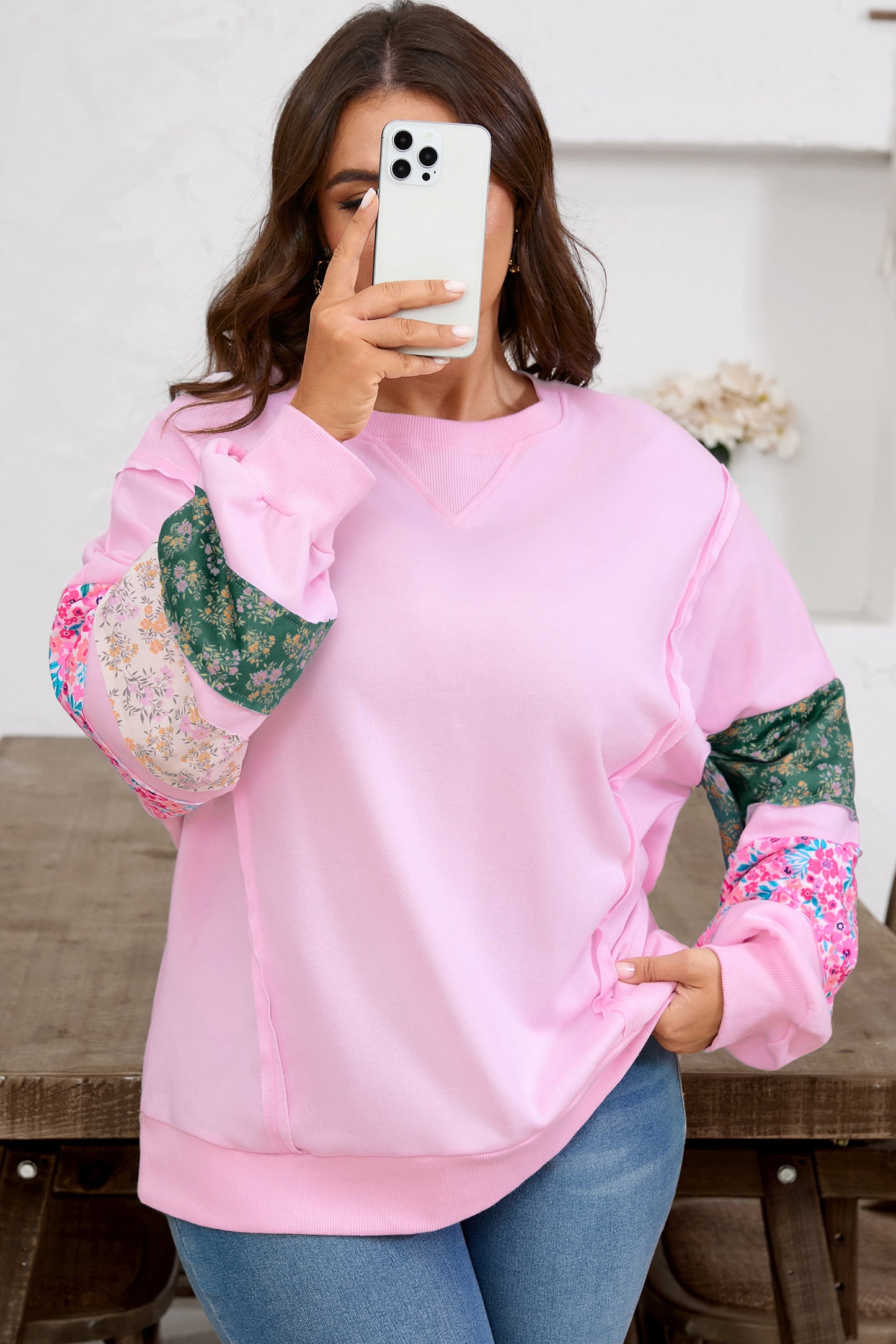 Patch Perfect Floral Plus Size Top