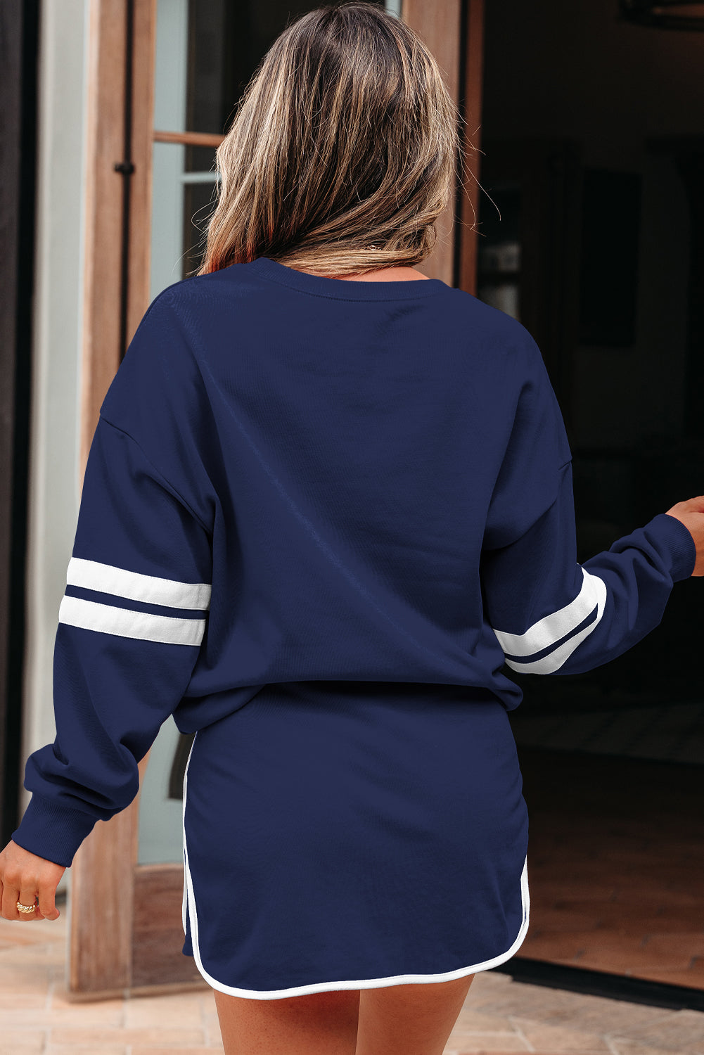 Playmaker Varsity Stripe Pullover & Mini Skort Set