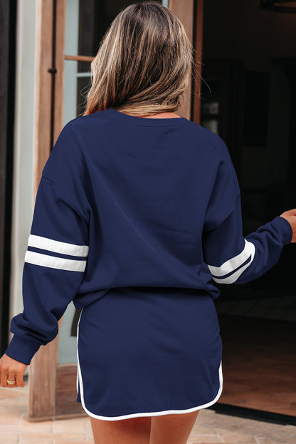 Playmaker Varsity Stripe Pullover & Mini Skort Set