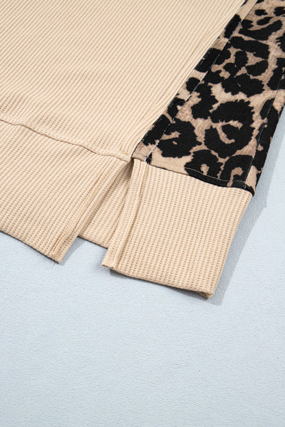 Leopard Latte Waffle Knit Top