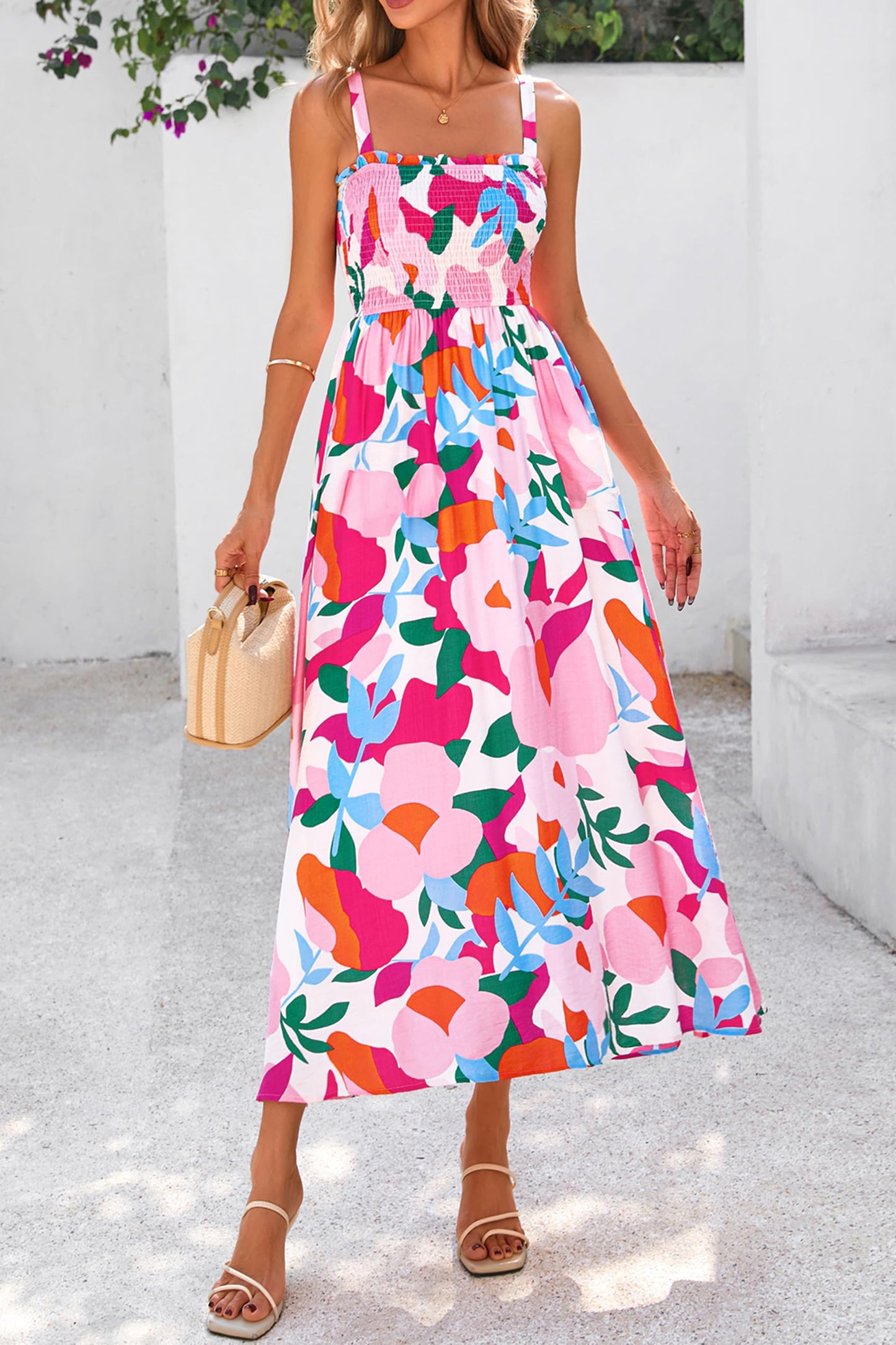 Pink Oasis Floral Maxi Dress
