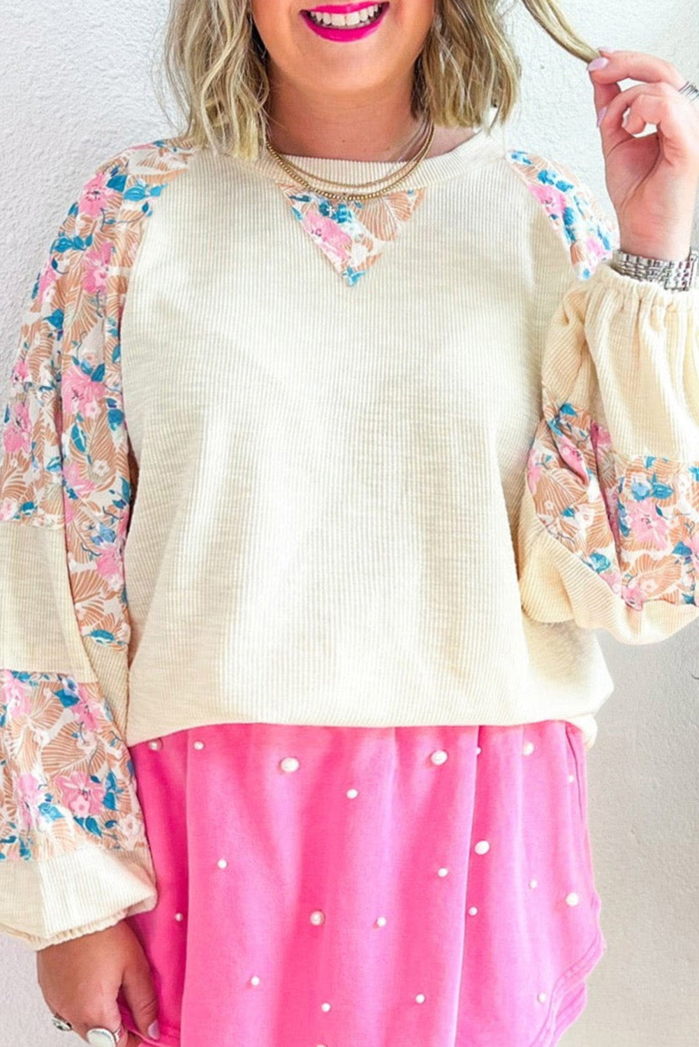 Petal & Patch Balloon Sleeve Plus Size Top