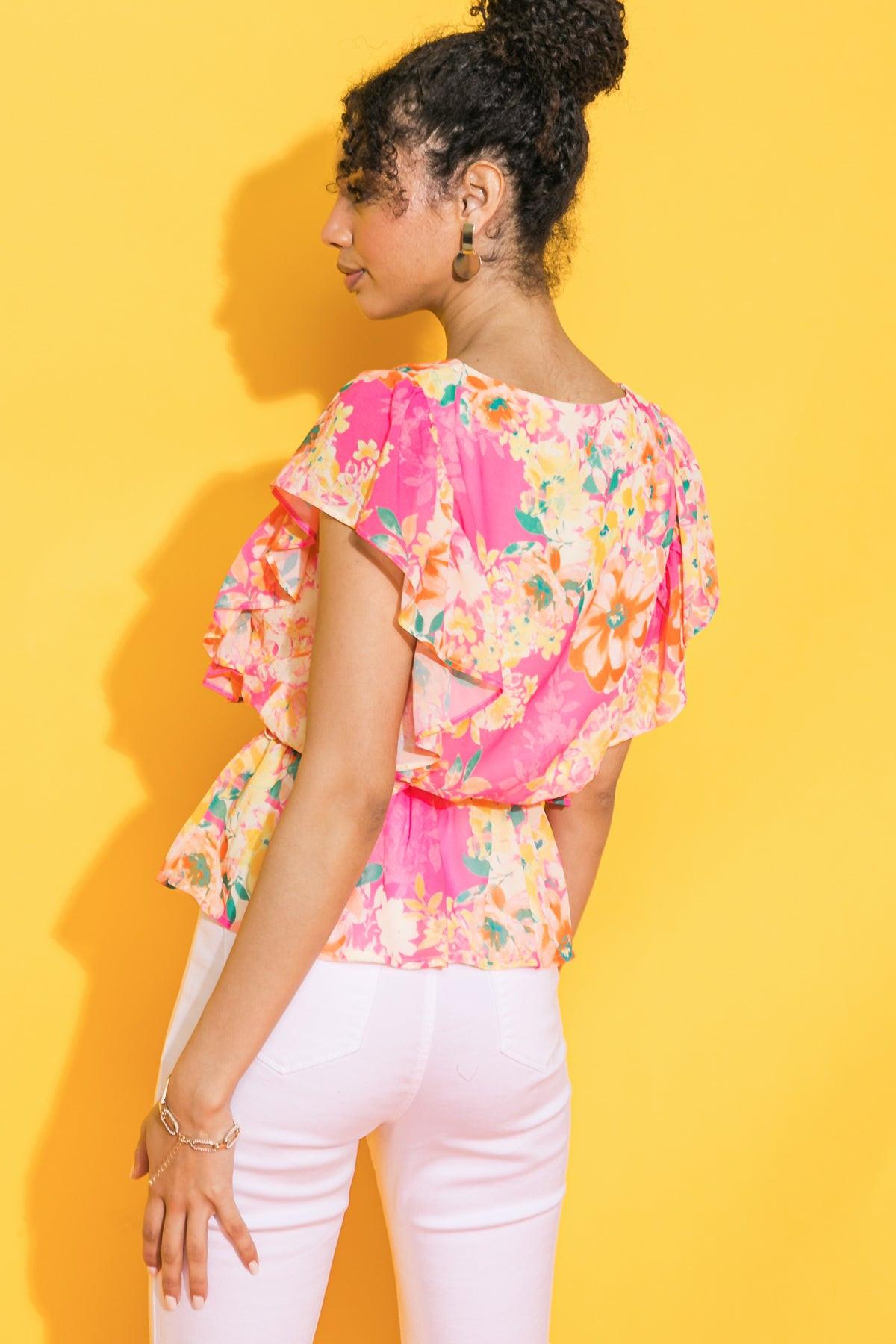 Flying Tomato Faded View Woven Top