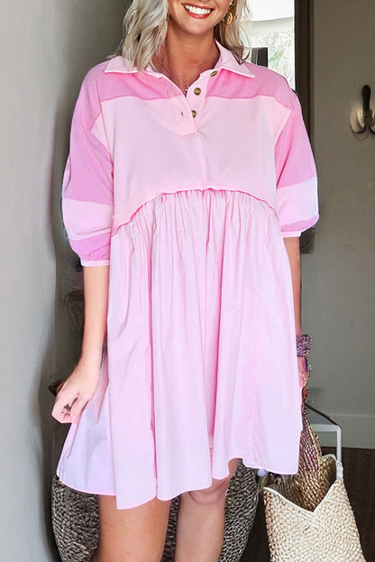 Tickled Pink Babydoll Mini Dress