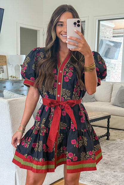 Midnight Garden Stroll Mini Dress