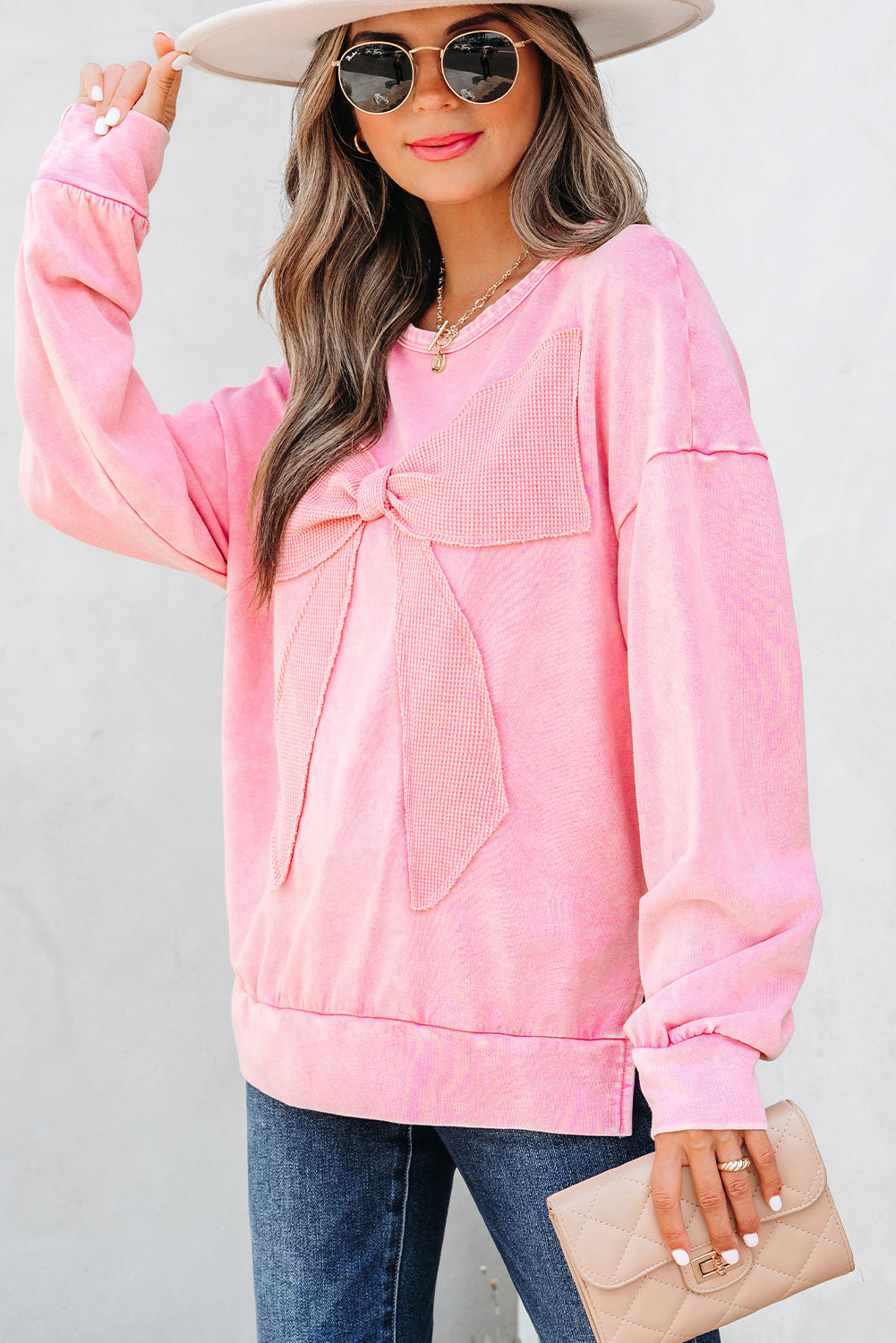 Bow So Sweet Mineral Wash Pullover