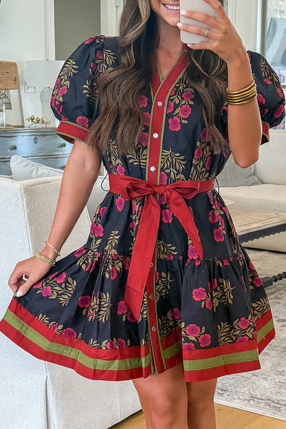 Midnight Garden Stroll Mini Dress