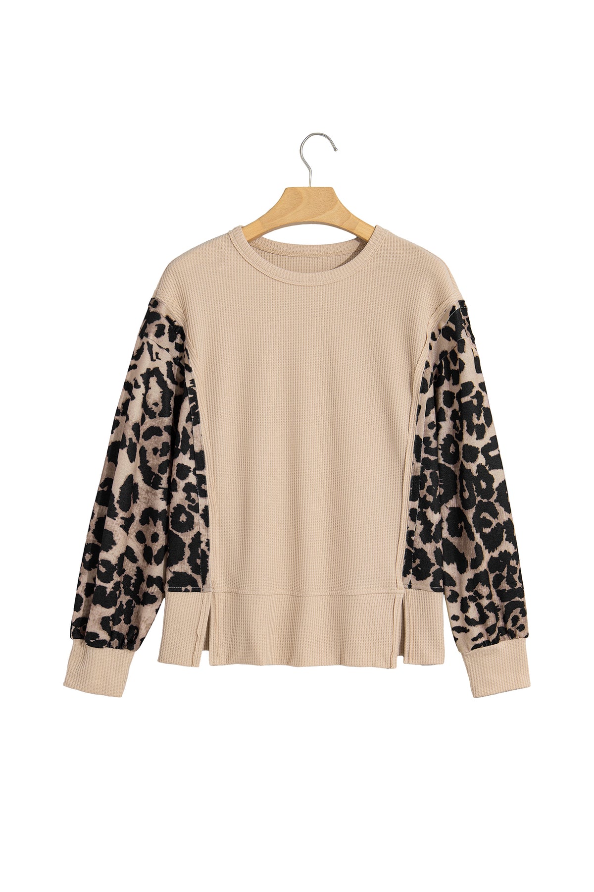 Leopard Latte Waffle Knit Top